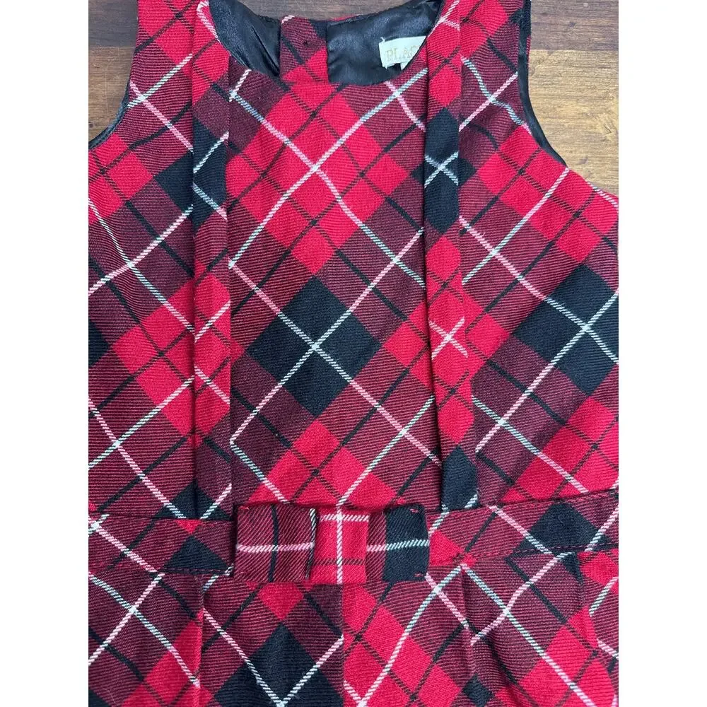 The Children's Place Holiday Plaid Christmas Party Jumper Dress Size 18-24 Month
